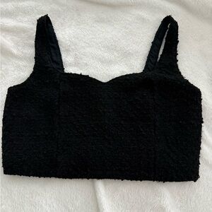 Abercrombie & Fitch Black Textured Crop Top